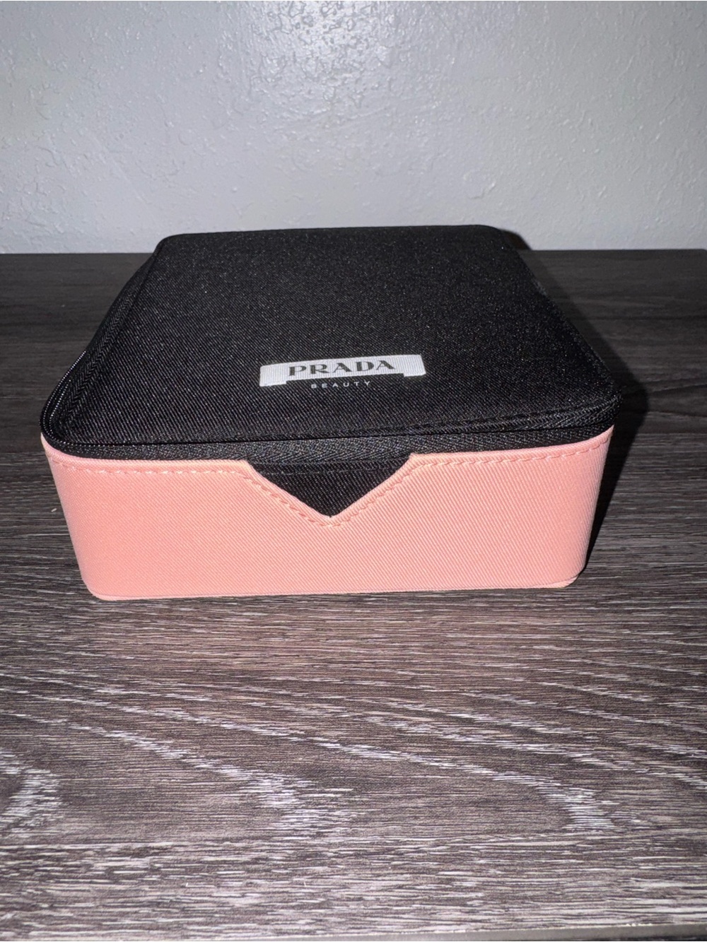Prada Black & Peach Travel Cosmetic Case